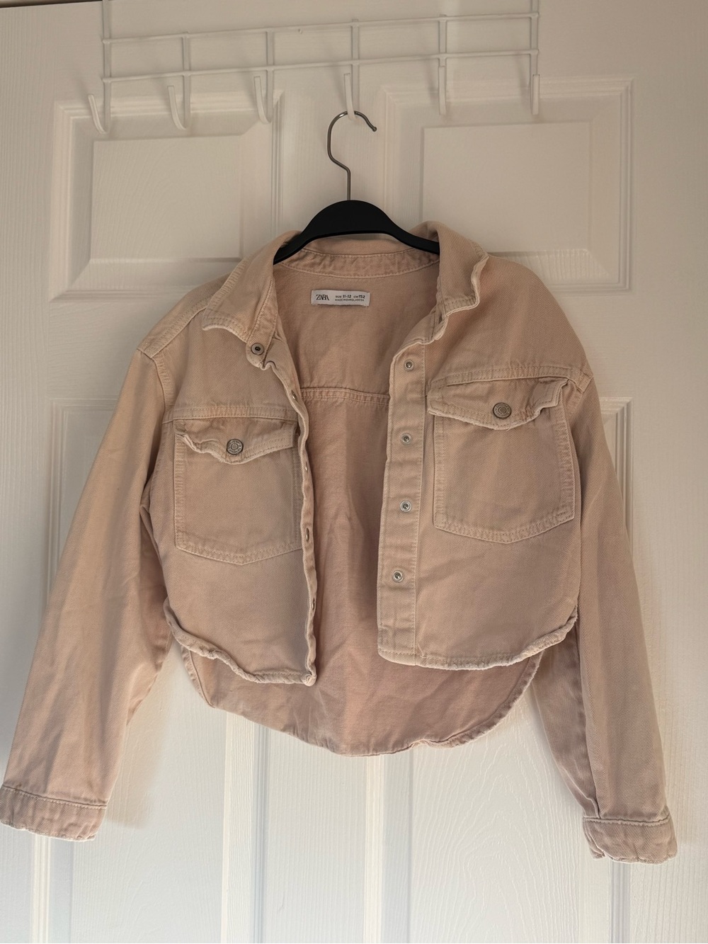 Zara Cropped light pink girls jacket